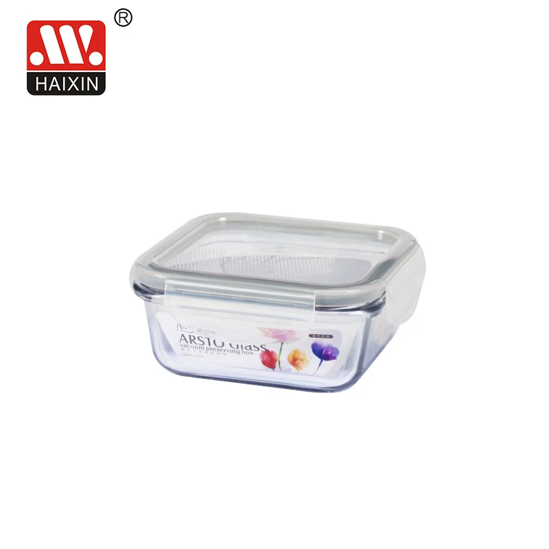 Food Grade Kitchen Baby High Borosilicate Glass With Locking Lid Office Take Out Bento Box Lunch Container