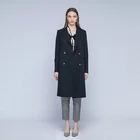 Coat Huiquan Navy Blue Trench Coat Double-breasted Custom Color Woman Car Coat