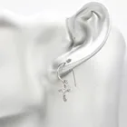 Earrings Earrings Charming Delicate Sublimation Silver Zircon Cross Earrings