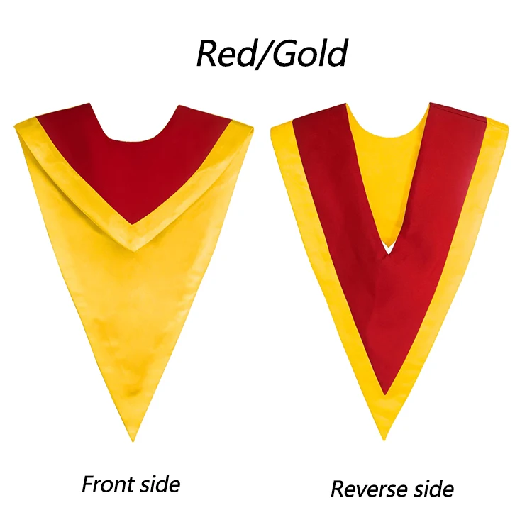 Two Color Satin Reversible Matte Front Choir Stole V Stole Reversible Choir Stoles with Border details