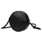 Leather Ladies Bag Nylon Pu Leather Factory Direct Blank Black Party Casual Pu Leather Women Ladies Crossbody Round Bag