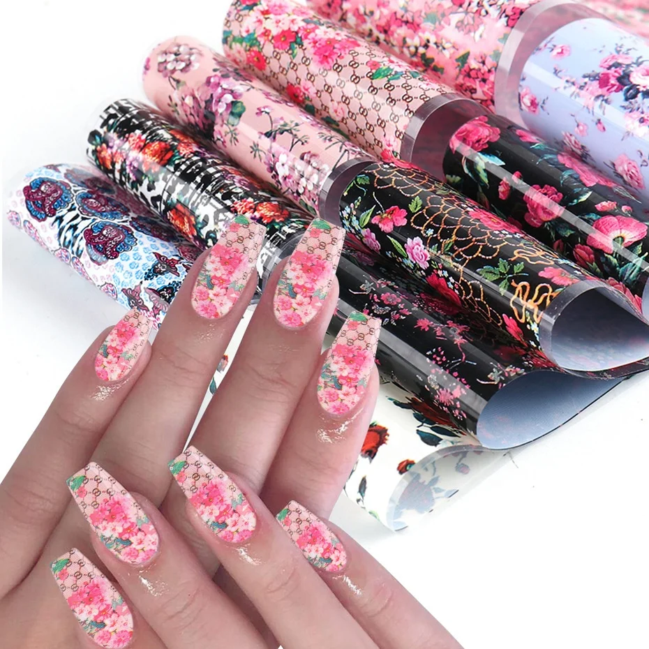 Oosi De 2022 New Nail Foils 20*4cm 10pcs/pack Romantic Rose Flower Foil Nail  Paper Stickers Valentine Heart Rose Angle Design - Buy Nail Art Foils,Valentine  Nail Art Foils,Valentine Rose Flower Nail Art