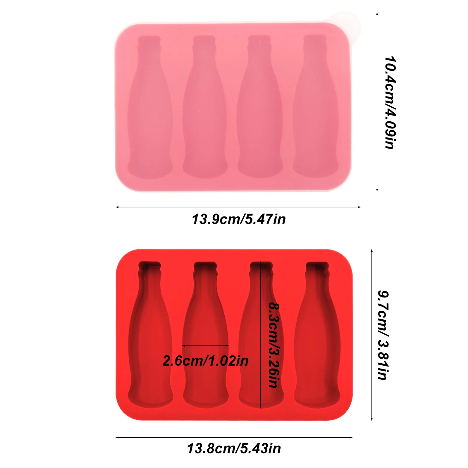 Reusable for Coke Bottle Shaped Silicone Ice Cube Mold 4 Grids DIY Ice Tray with Easy Demold Lid manufacture