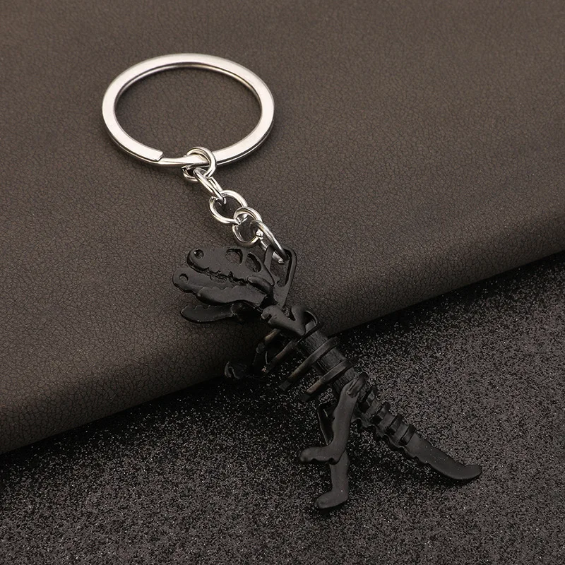 Alloy Skeleton Dinosaur Keychain Halloween Skull Terror Key Pendant Vintage Gift For Men Key Ring Chain  Party Creative Gifts