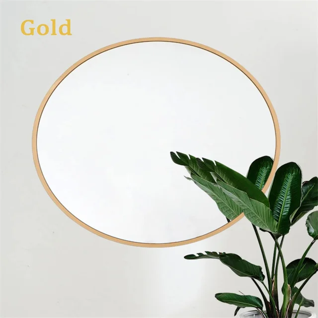 Modern Luxury Bathroom Dressing Table Metal Framed Round Large Big Explosion-proof Wall Mounted Mirror