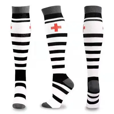 Custom 20-30mmhg Sport Medical Knee High Socks Running Cycling Nurse Football Compression Socks