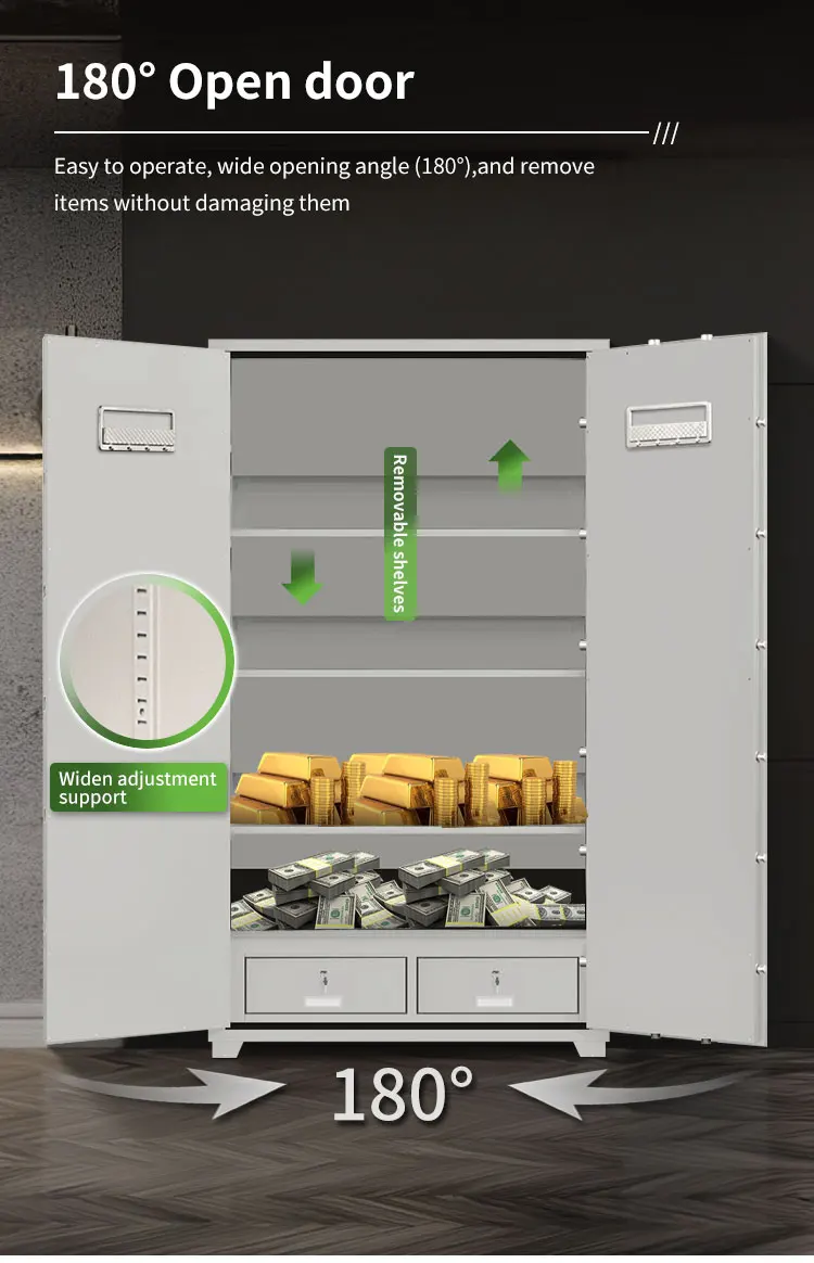 CEQSAFE High Security Metal Digital Mechanical Combination Lock Fireproof Safe Box Electronic Double Lock Doors Vault Safe manufacture