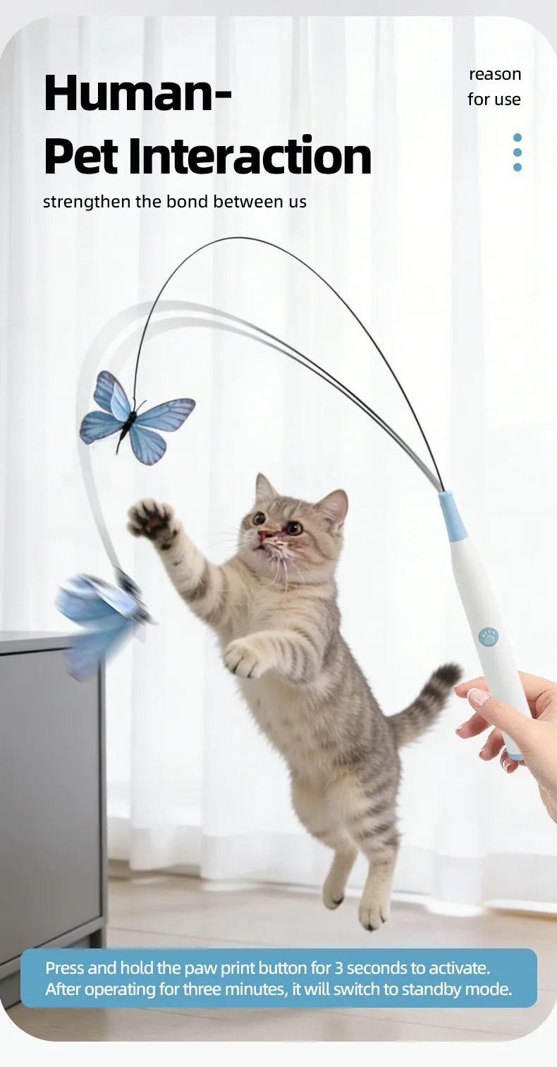 New 2 in 1 Smart Electric Cat Teaser Wand Interactive Cat Toy Relieves Cat Boredom Pet Products supplier