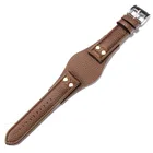 Black Watch New Design Genuine Leather Wristwatch Band Cowhide Leather Black Brown 22mm Watch Strap Bands