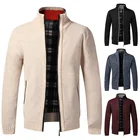 Sweater Men's Thick Sweater For Autumn And Winter Warm Zip Cardigan Sweater For Men