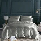 Hotel Home Solid Color Imitated Silk Luxury Satin 3pcs Comforter Bedding Set