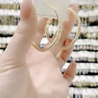 Hoop Earrings Hoop Earrings Shining Big Circle Earrings Crystal Rhinestone Round For Women Jewelry
