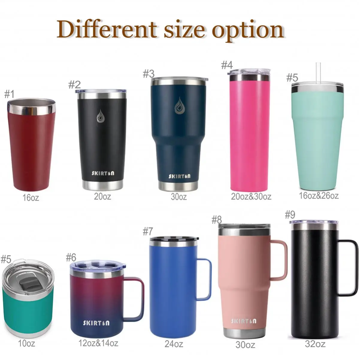 12oz-14oz Custom Double Wall Insulated Stainless Steel Travel Coffee Mug Handle Magnetic Lid Metal Glitter Camper Mug Wholesale