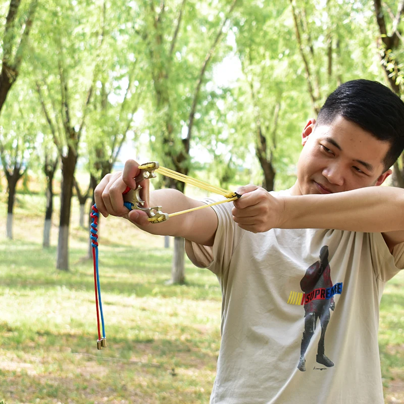 不锈钢弹弓强力弹弓狩猎射击快球皮革弹弓户外比赛