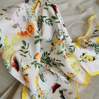 Fashion Ladies Silk Scarf China Supplier Fashion Ladies Square Silk Scarf Soft Yellow Irregular Pattern Scarf