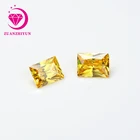 China Factory Supplied Top Quality Gemstone Rectangular Cut Yellow Color Charms Cubic Zircon