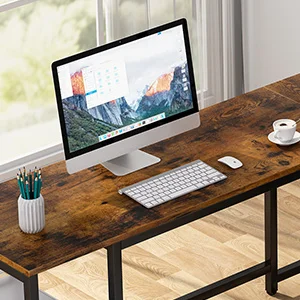 67 inch L Shaped Home Office Corner Motorize Computer Desk Metal Frame Wood Writing PC Laptop Study Table with Hutch Bookshelf