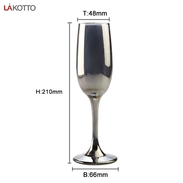 Manufacturer supply champagne glasses black goblet wine glass can be custom glass goblet
