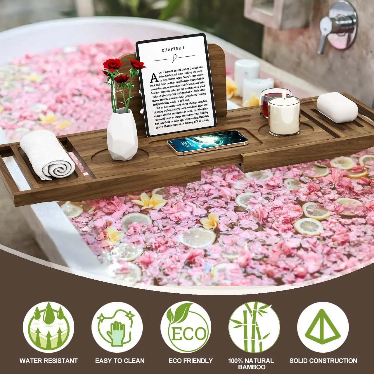 product new product factory wholesale teak wood bathtub tray bath tray bathtub rack for bathroom use-3
