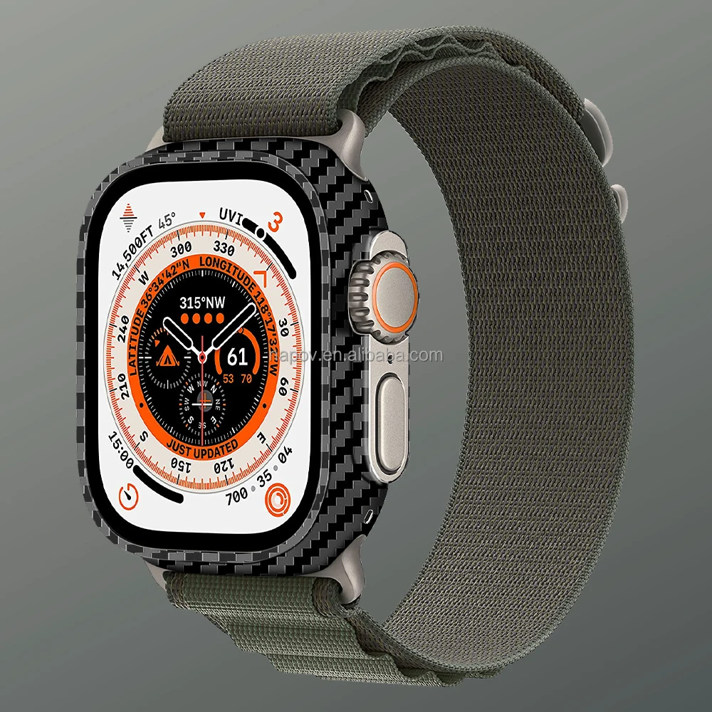 For Apple Watch Series 7 S8 49mm Carbon Fiber Smart Watch Case Watch