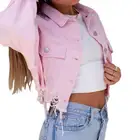 Women Jackets 2021 Women Color Denim Crop Jeans Jackets And Coats For Chic Ladies