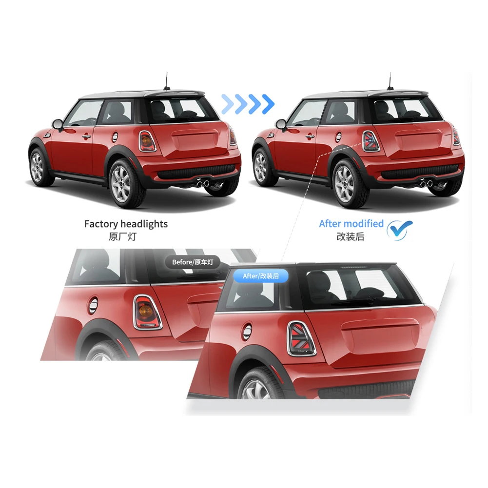 product led taillights tail lights for bmw mini cooper convertible r50 r52 r53 tail light 2000 2006 tail lamp assembly-4