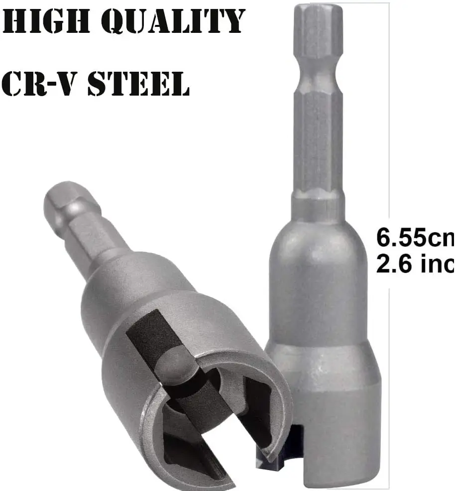 Power Wing Nut Driver Set Wing Nut Drill Bit Socket Wrench Tool 1/4" Hex Shank For Panel Nut