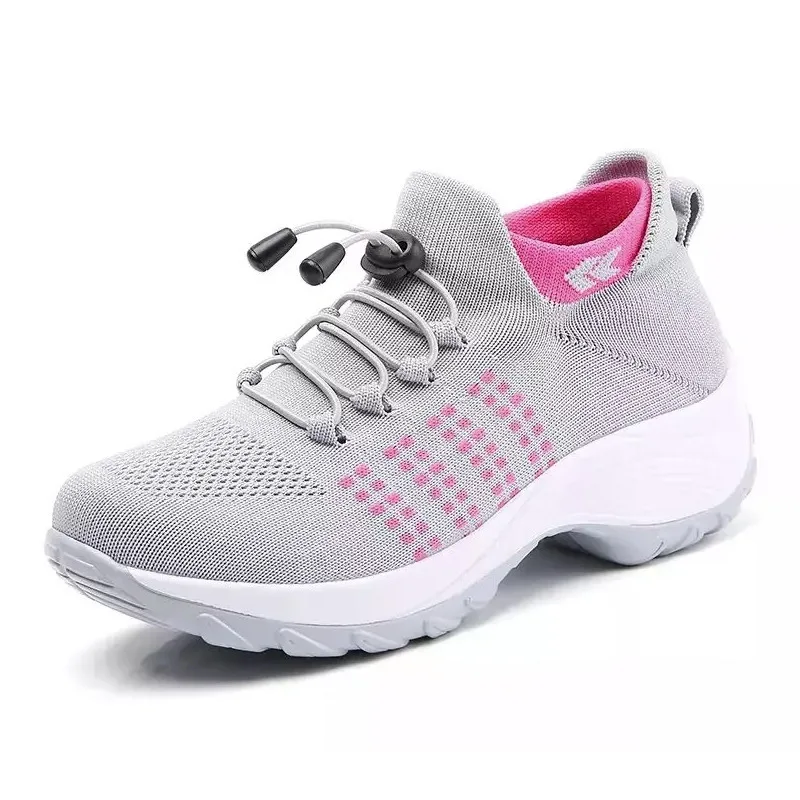 35-45 New Spring and Autumn Sports Shoes Sock shoes Fei Wo Large Women's Thick Sole Rocker Shoes
