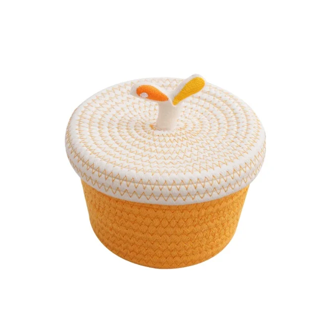 Wholesale New Home Decor Cotton Rope Woven Laundry Basket Storage Basket with Handles