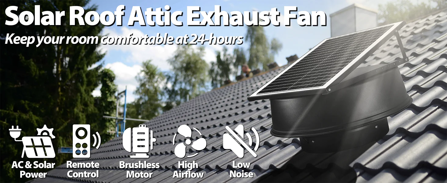 Ventilation Solar Ceiling Extractor, 12'', Roof - detail 6