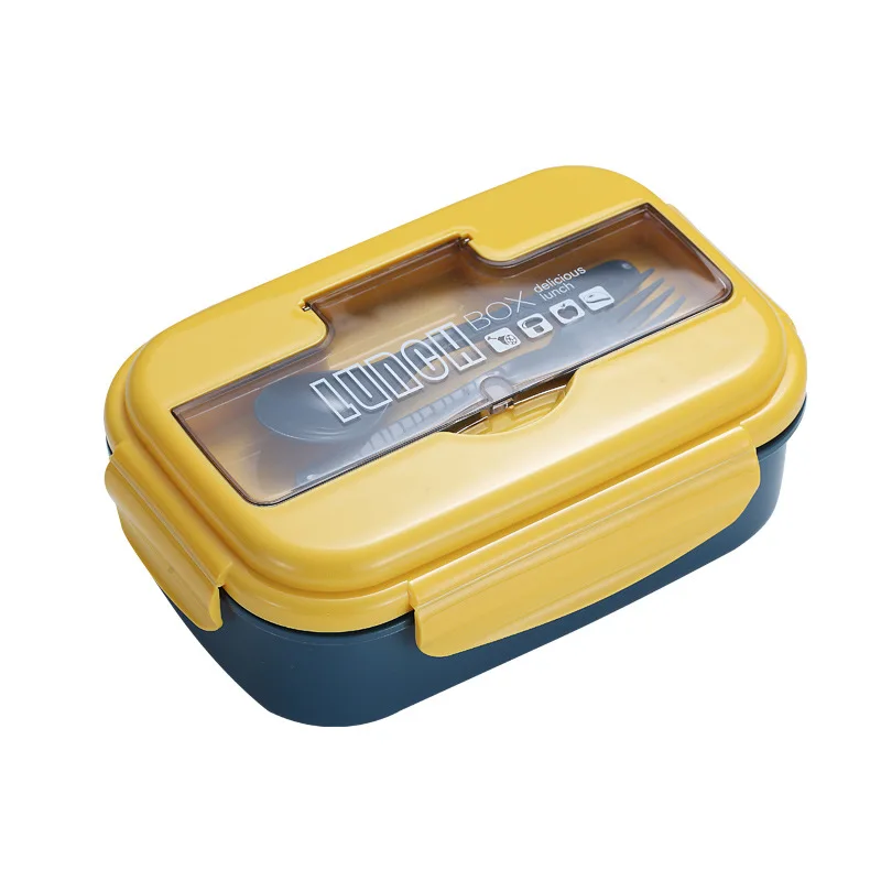 Biodegradable Hot sale high quality portable bento box plastic lunch box with spoon and fork