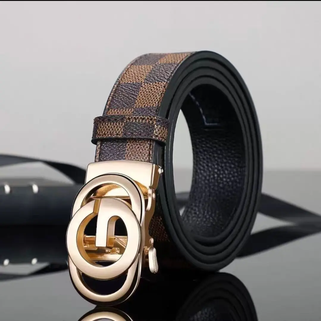 Wanshui Men's genuine leather belt business automatic buckle cowhide belt simple fashion waistband brand designer belt