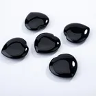 Agate Agate 2021 Hot Selling Heart Shape Double Side Cabochon Loose Natural Onyx Black Agate