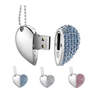 Usb Usb Usb Jewelry Heart Shaped Usb Flash Drive 8GB 16GB 32GB Pendrive Customized Logo Gift