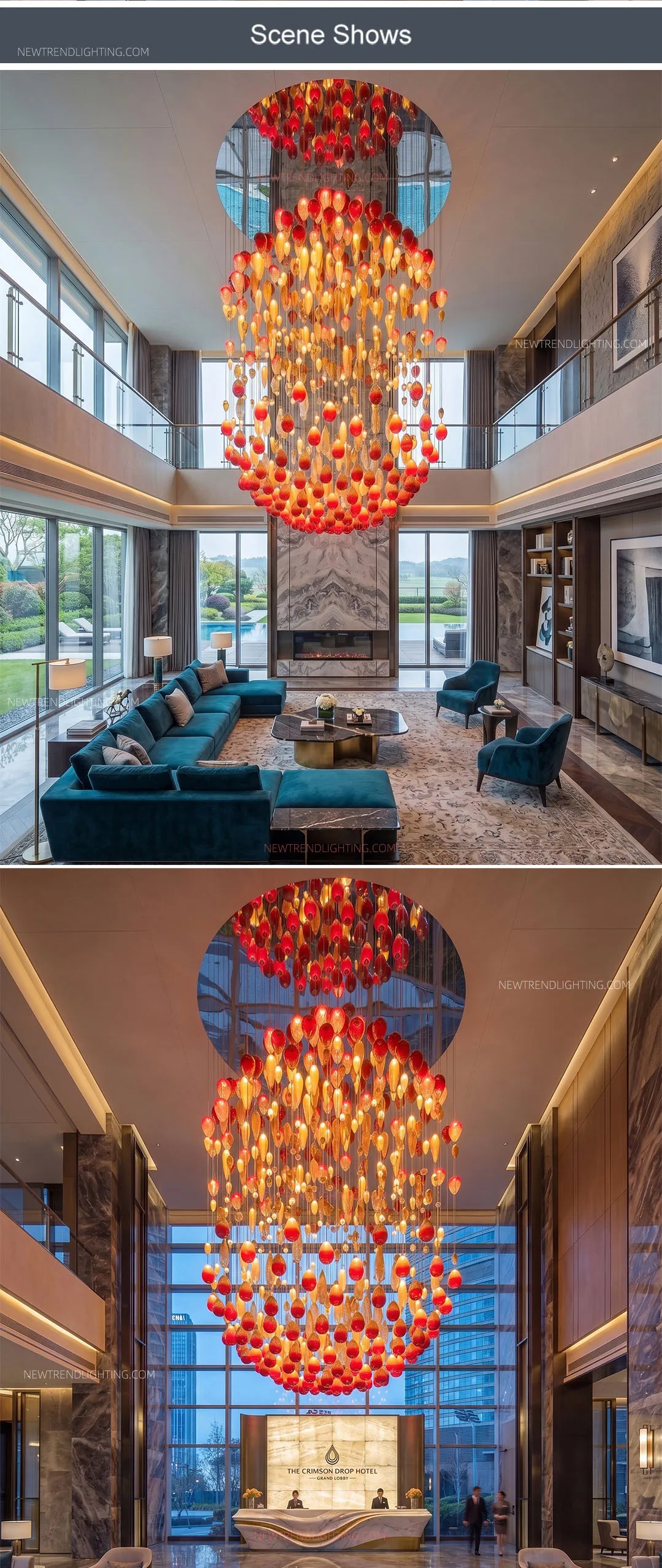 cpl 523 custom glass led chandelier oversized bespoke statement lighting manufacturer for hotel lobbies grand halls-5
