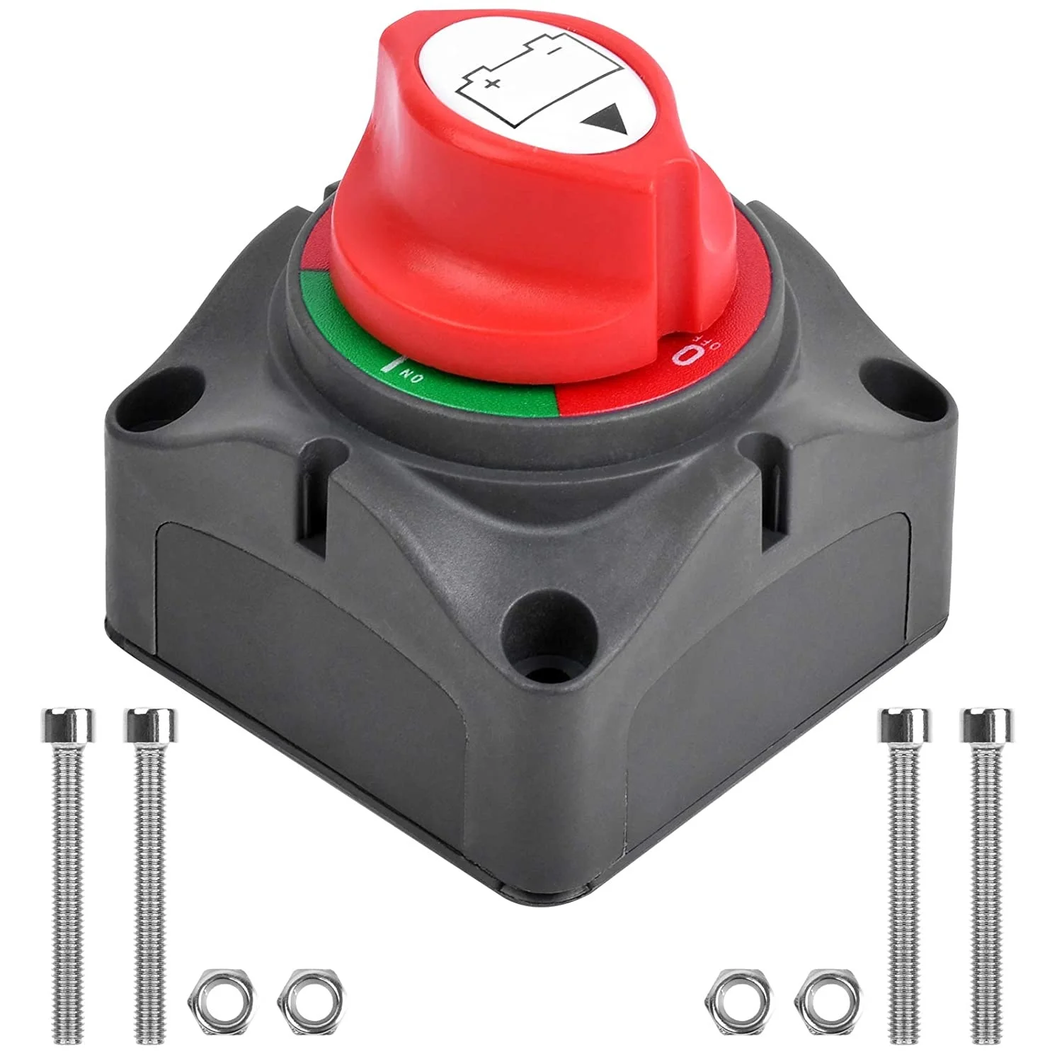 Slocable Battery Disconnect Switch 12-48v 1-2-Both-Off Waterproof Heavy Double Battery Master Cut Shut Off Isolator Switch for Car Vehicle RV and Marine Boat 1-2-Both-Off 