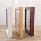 Frame PHOTA 3d Shadow Box Frame With Soft Linen Back Composite Wood With Polished Glass For Wall And Desktop