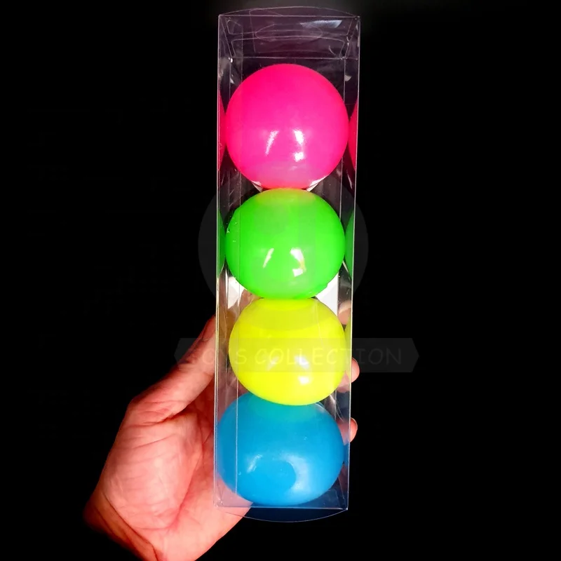 4PCS uminous Sticky Wall Balls for Ceiling Stress Relief Globbles Squishy Toy ` 