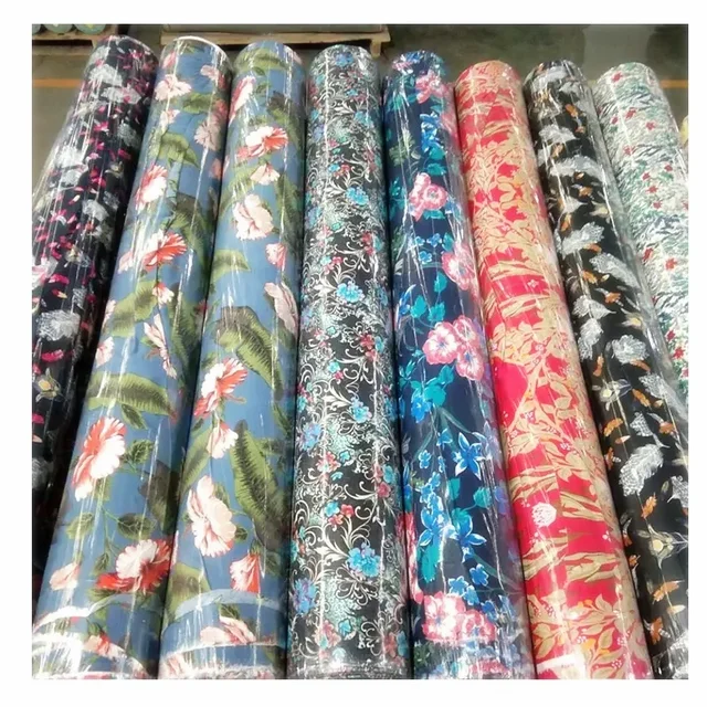 Shaoxing Textile rayon 100% Rayon Viscose Woven Printed Fabric floral spun rayon challis fabric for dress