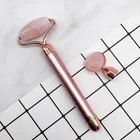 Solid Rose Quartz Green Aventurine 24k Energy Gold Solid Electric Vibration Jade Roller Beauty Bar