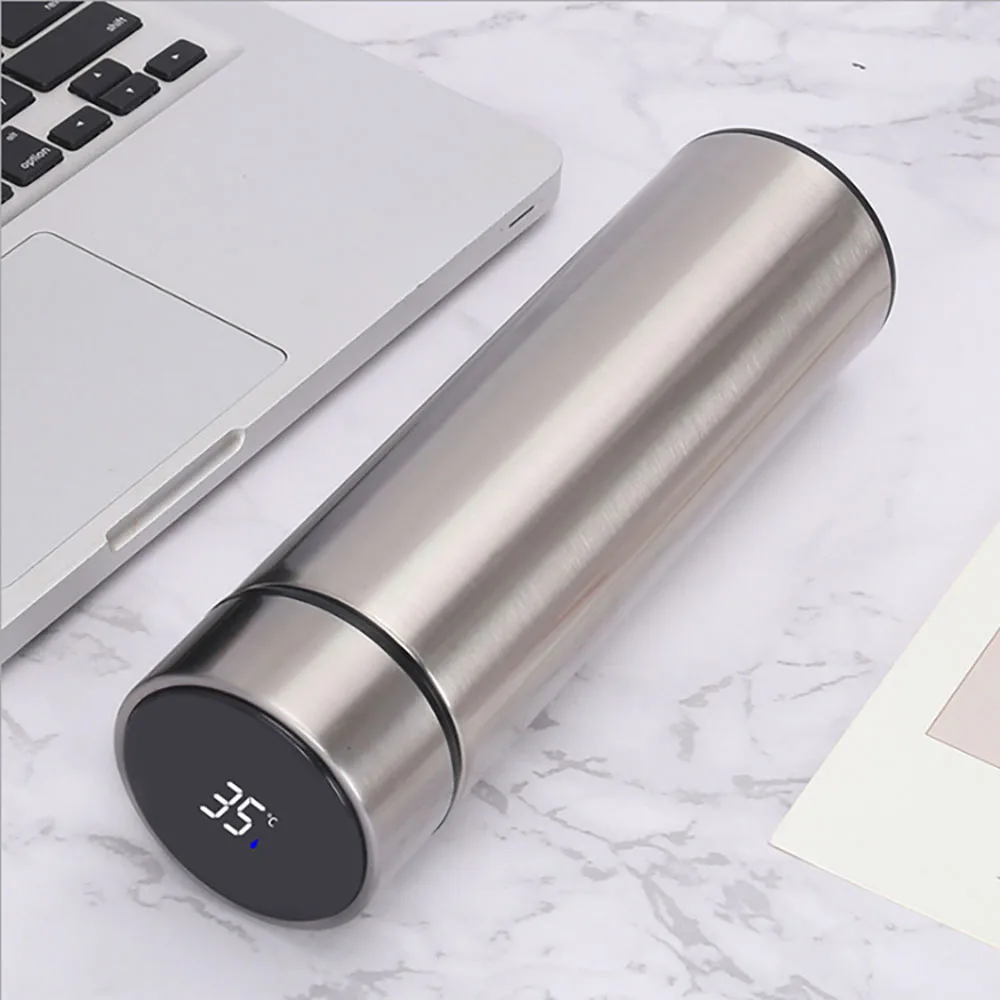 Customized Smart Water Bottle Stainless Steel Thermo Bottle Portable Sealed Led Digital Display Water Bottle