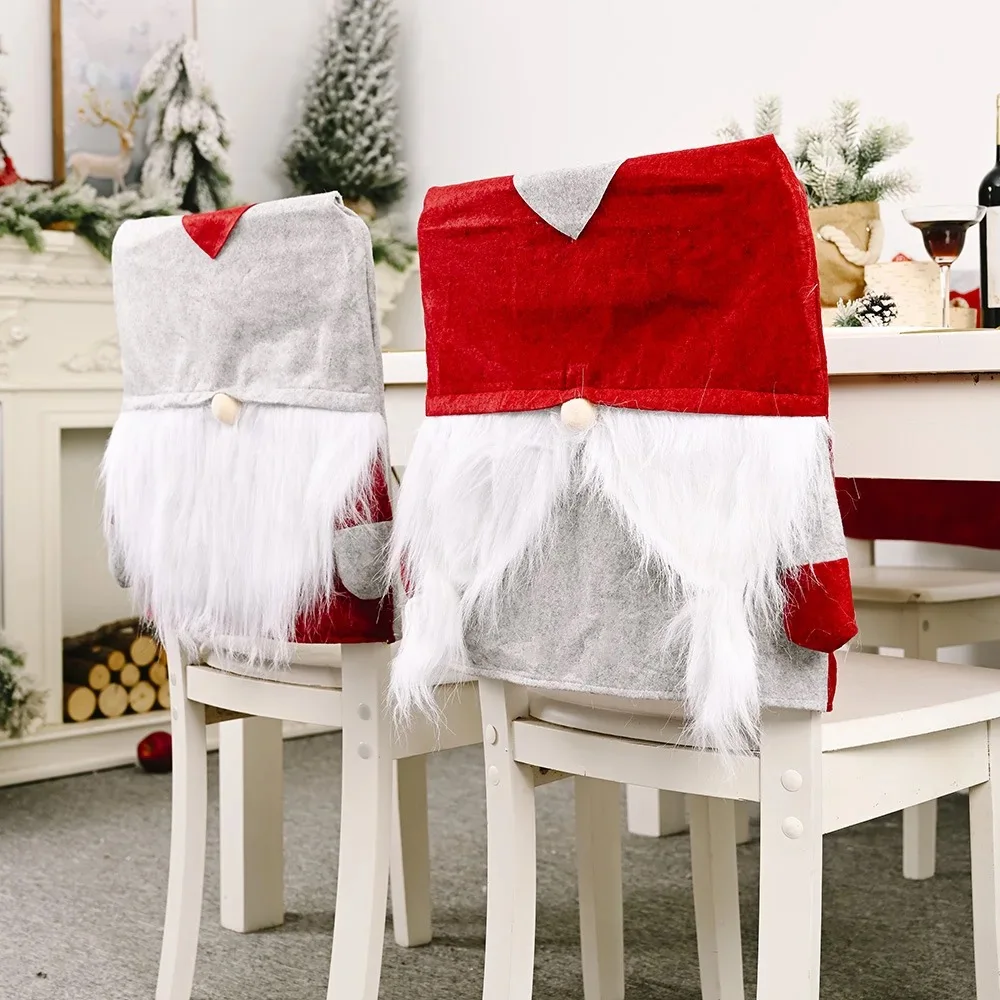 Christmas decoration Nordic foresters elderly chair cover merry christmas party home velvet decor Xmas chair cover