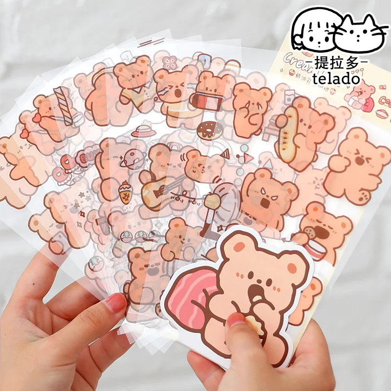 Creative Cute Cartoon Sticker rabbit and Bear Sticker Diary Fun Decoration Sticker