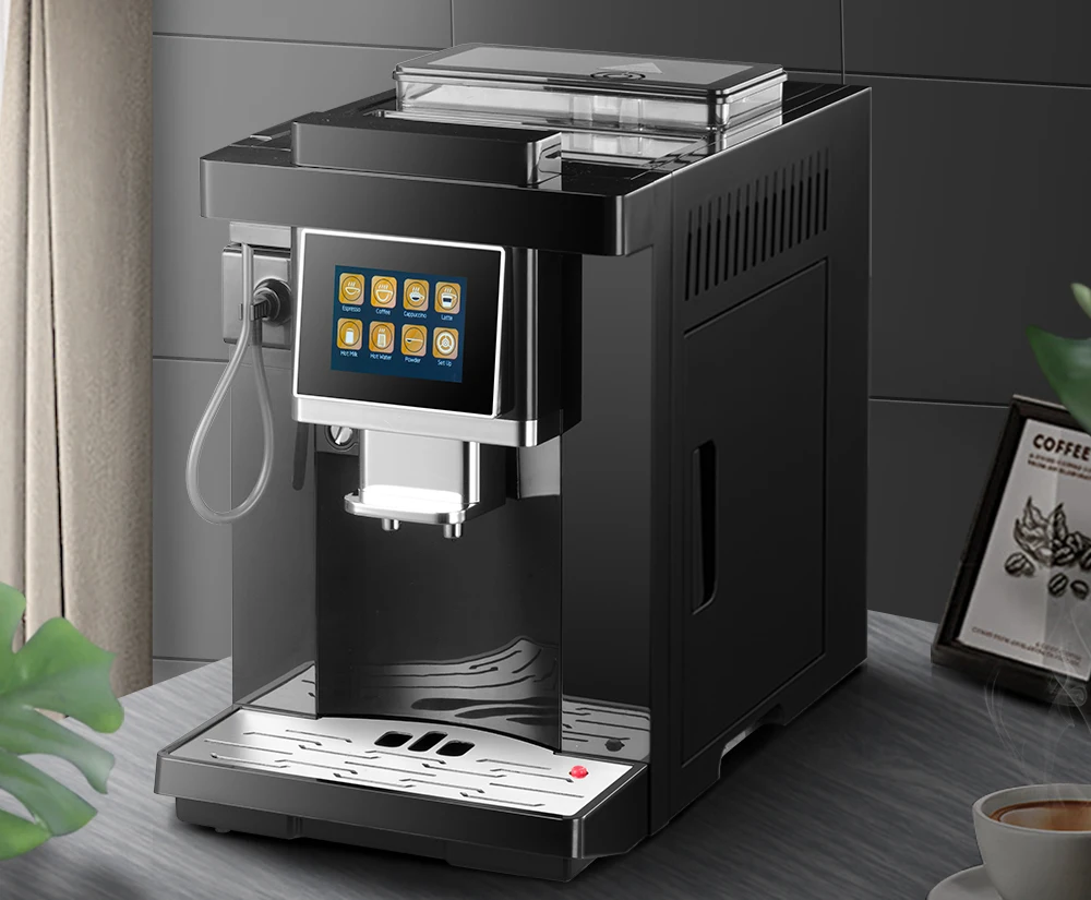Máquina de café expresso com tela LED de um toque, toque expresso automático q007