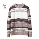 Standard Wool Crewneck High Quality Jumper Pullover Jacquard Knitwear Woolen Knit Men Sweater