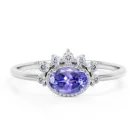 Tanzanite Quality Tanzanitetanzanite Fashion New Design Oval Shape Tanzanite 925 Sterling Silver High Quality Charm Ring