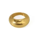 Gold Hot-sale Chunky Croissant Ring 18K Gold Plated Stainless Steel Croissant Ring As Fashion Women Jewelry