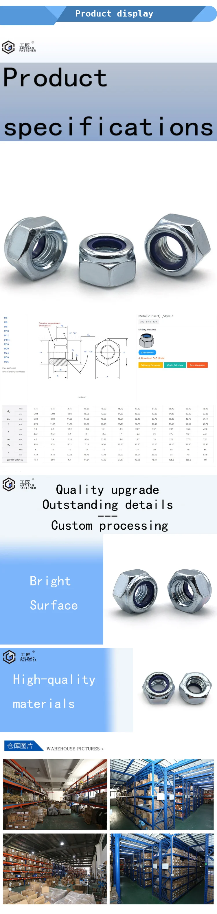 Din En Iso 7040 Prevailing Torque Type Hexagon Regular Self Locking