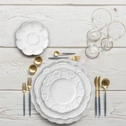 Dish British Style Eco Friendly Dishes White Charger Plate Dish Sets