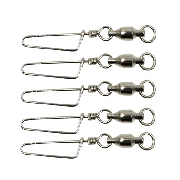 Details about   50pcs Fishing Ball Bearing Swivel with Coastlock Snap Welded Ring 0# 7# 
